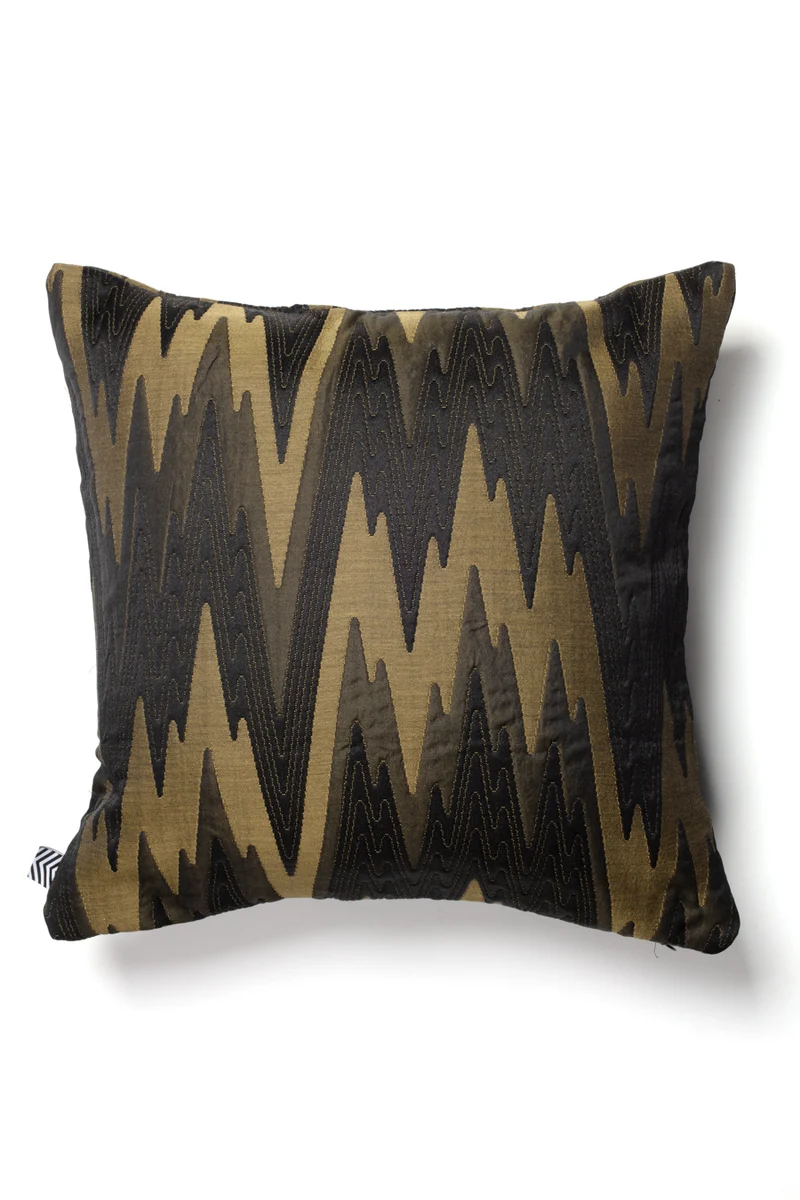 Two Tone Cushion "Zigzagone" - Gold