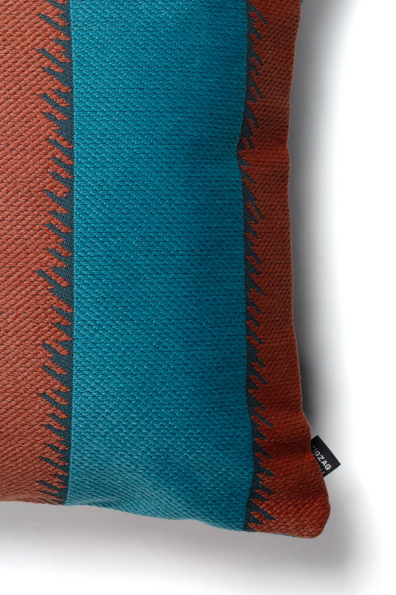 Indoor Outdoor Cushion "One Love" - Petrol Terracotta