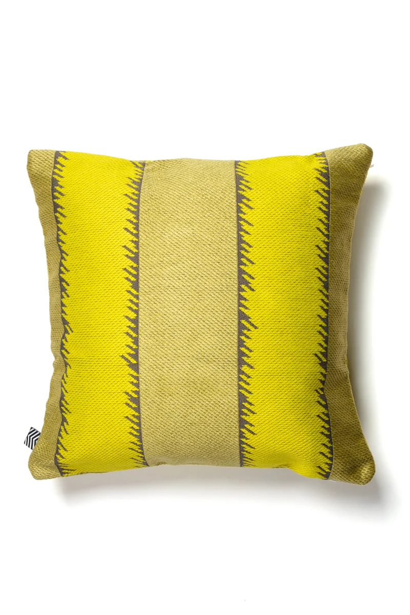 Indoor Outdoor Cushion "One Love" - Pistachio Yellow