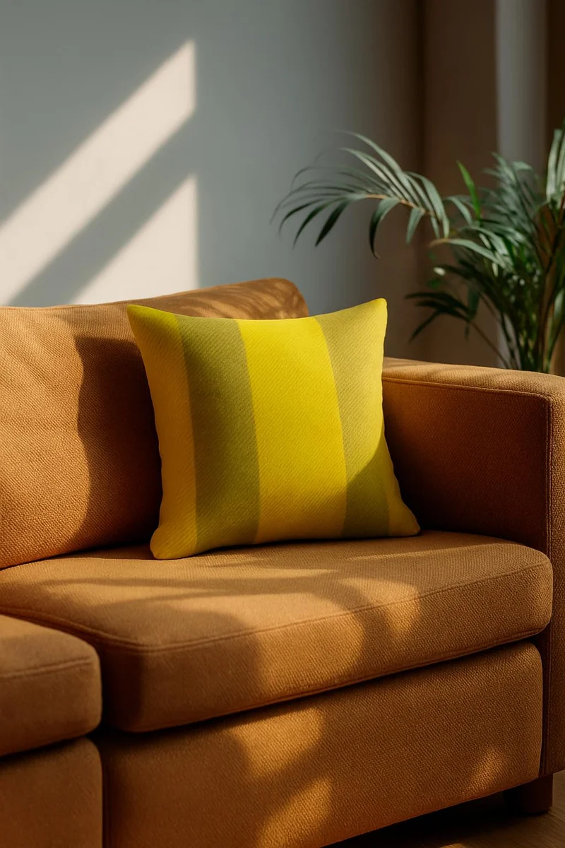 Indoor Outdoor Cushion "One Love" - Pistachio Yellow