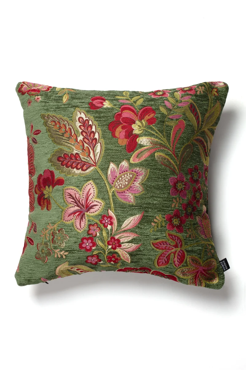 Floral Cushion "Botanica" - Moss