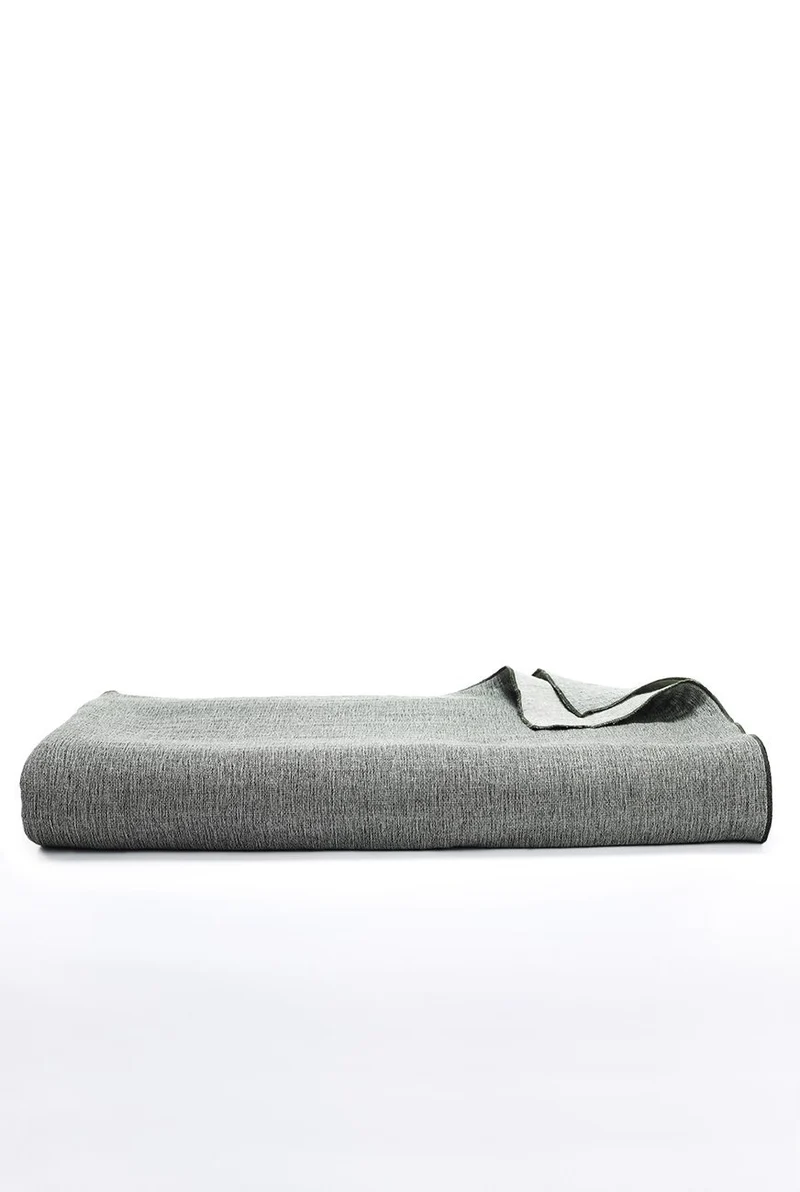 Wool and Cotton Bedspread "Mona" Double Sided in 13 colors