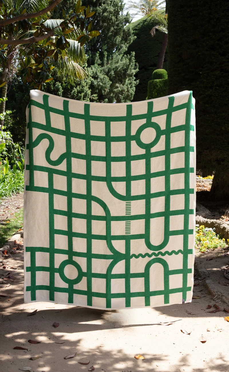 Cotton Blanket “Maglia” Green by Paolo Giacomazzi