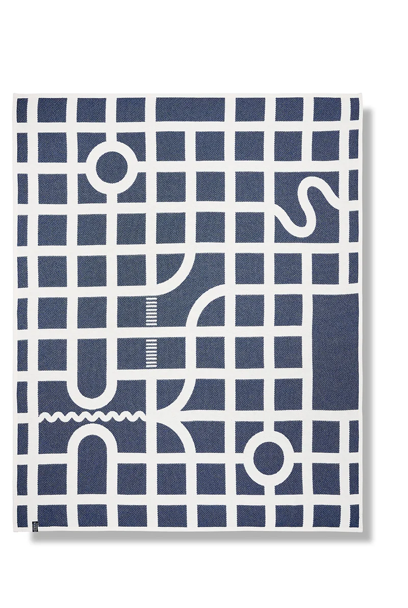 Cotton Blanket “Maglia” Navy by Paolo Giacomazzi