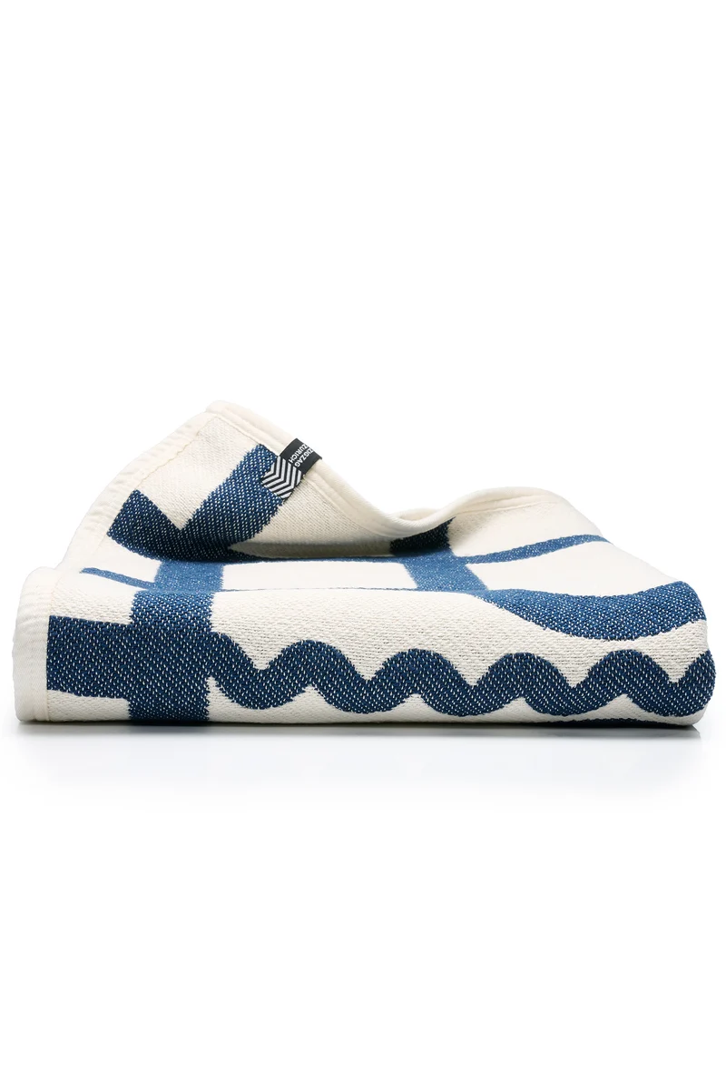 Cotton Blanket “Maglia” Navy by Paolo Giacomazzi