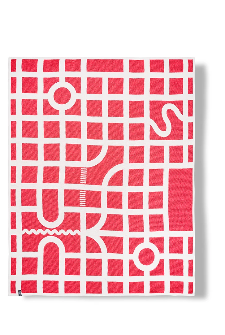 Cotton Blanket “Maglia” Red by Paolo Giacomazzi