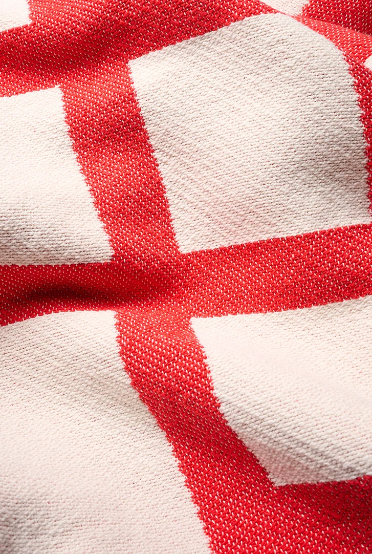 Cotton Blanket “Maglia” Red by Paolo Giacomazzi