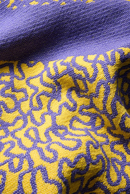 Cotton Blanket “Merging Islands” in Yellow by Roland Schär