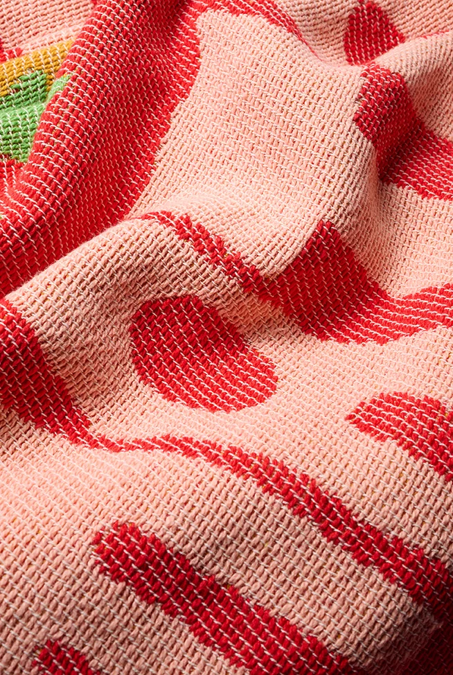 Cotton Blanket “Tomato” by Jody Barton