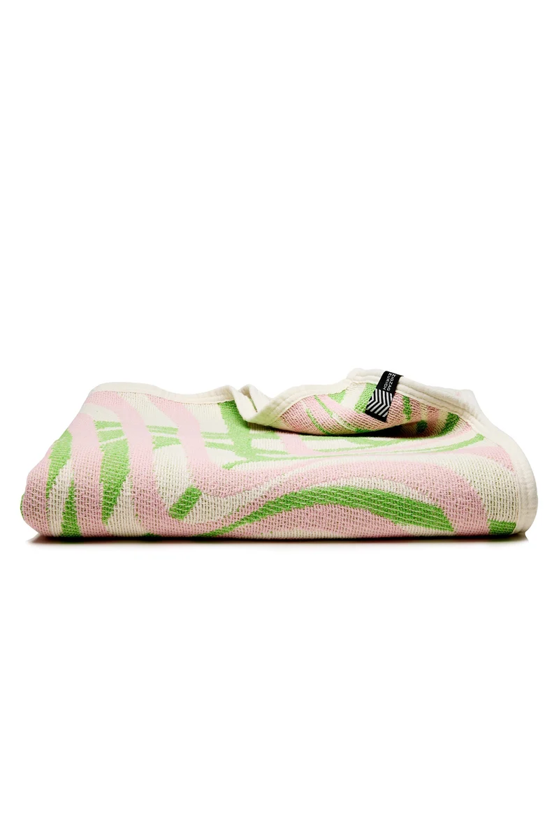 Cotton Blanket “Simple Distortion” in Green by Francesca Franceschi