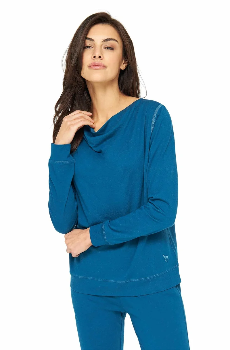 Alpaka Schlafanzug Pyjama Oberteil Damen DREAMLINE mit Bio Baumwolle