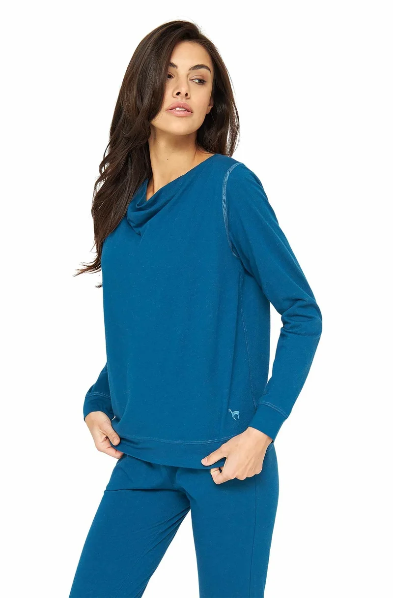 Alpaka Schlafanzug Pyjama Oberteil Damen DREAMLINE mit Bio Baumwolle