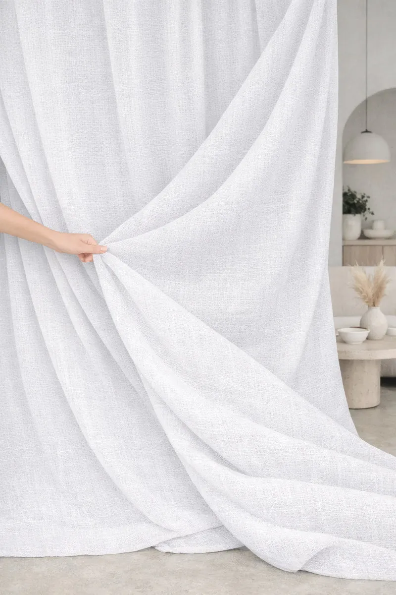 Wool & Linen Curtains "Lana Calma" in Light Grey Color