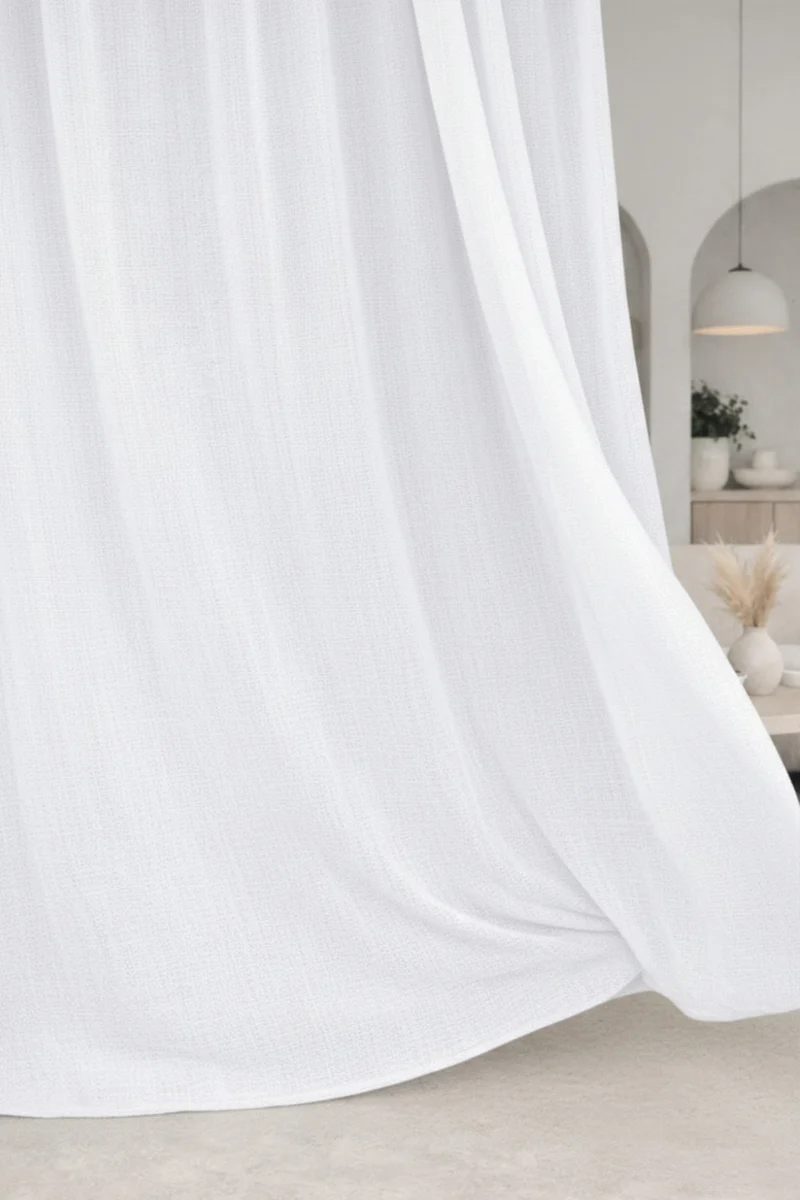 Wool & Linen Curtains "Lana Calma" in Light Grey Color