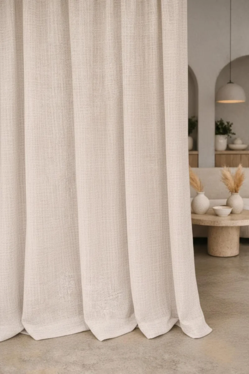 Wool & Linen Curtains "Lana Calma" in Sand Color