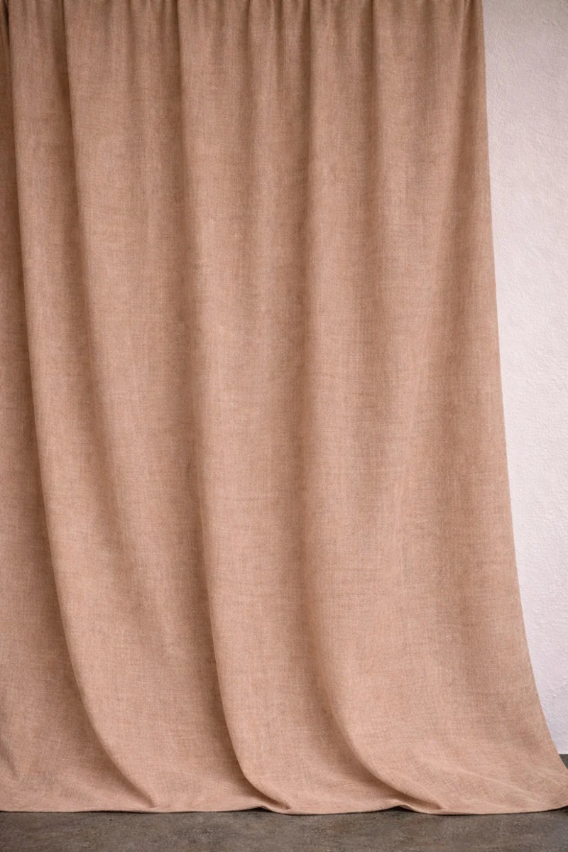 Wool & Linen Curtains "Lana Lino" in Light Brown Color