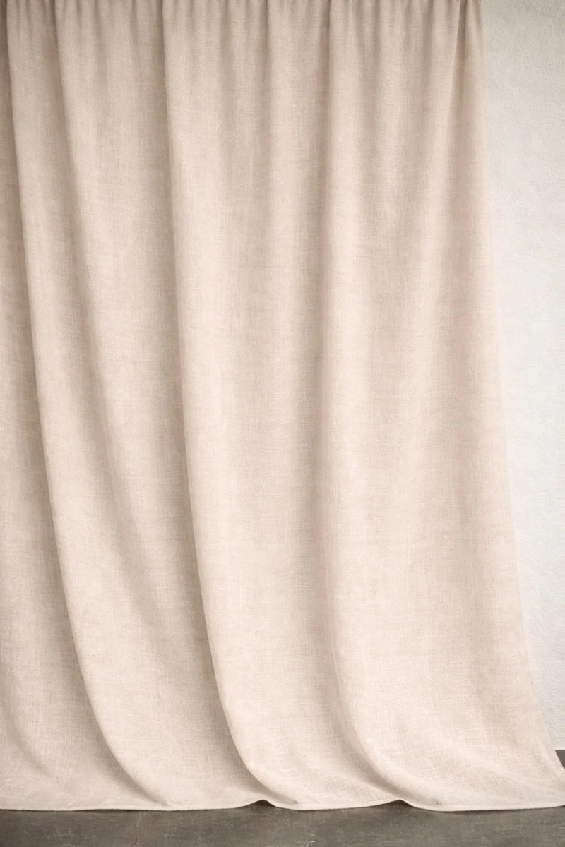 Wool & Linen Curtains "Lana Lino" in Natural White Color
