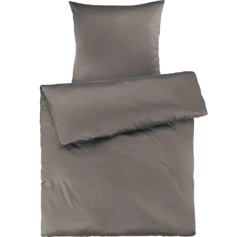 Mako Satin Bettwäsche - Pure Label - Taupe - 155x220 + 80x80cm