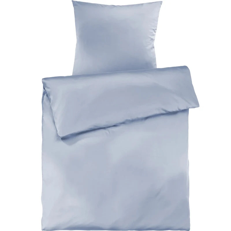 Mako Satin Bettwäsche - Pure Label - Ice Blau - 155x220 + 80x80cm