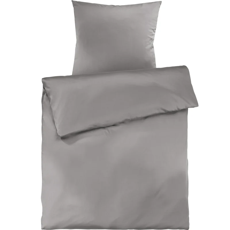 Mako Satin Bettwäsche - Pure Label - Hellgrau - 135x200 + 80x80cm