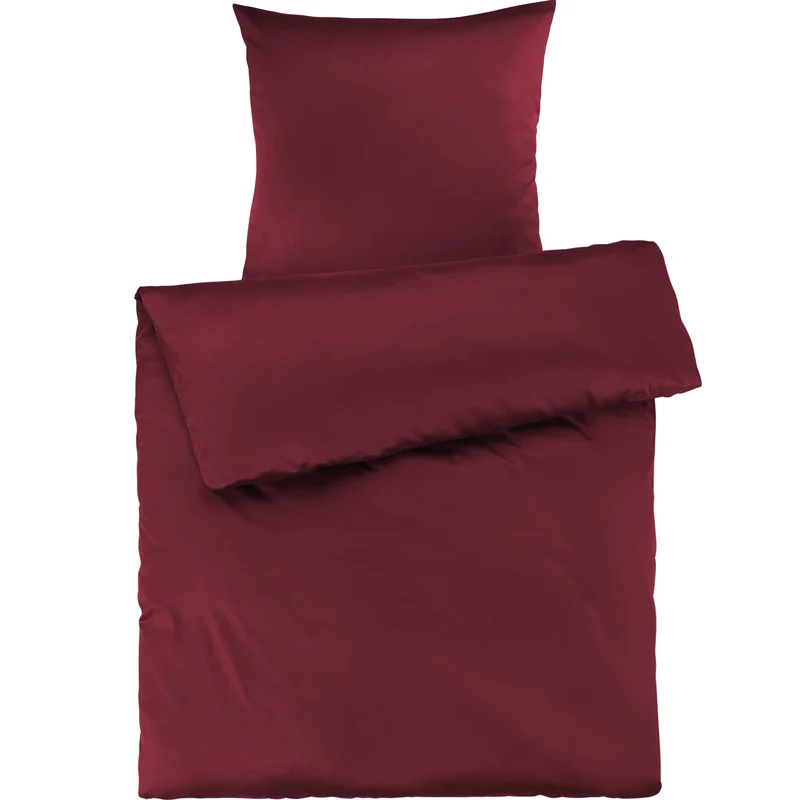 Mako Satin Bettwäsche - Pure Label - Aurora Rot - 155x220 + 80x80cm