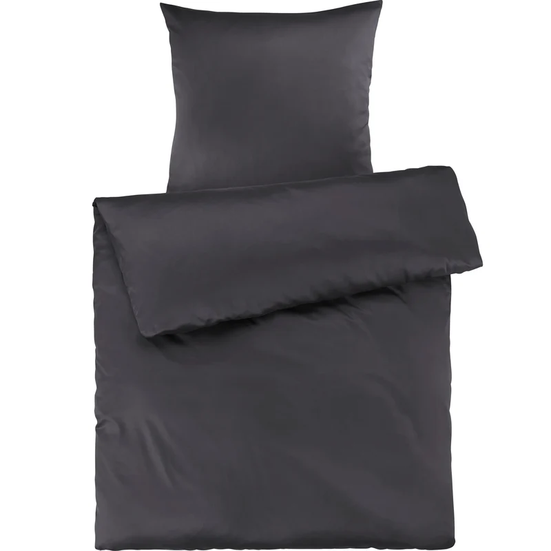 Mako Satin Bettwäsche - Pure Label - Anthrazit - 135x200 + 80x80cm