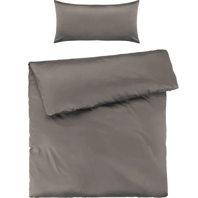 Mako Satin Bettwäsche - Pure Label - Taupe - 155x220 + 40x80cm