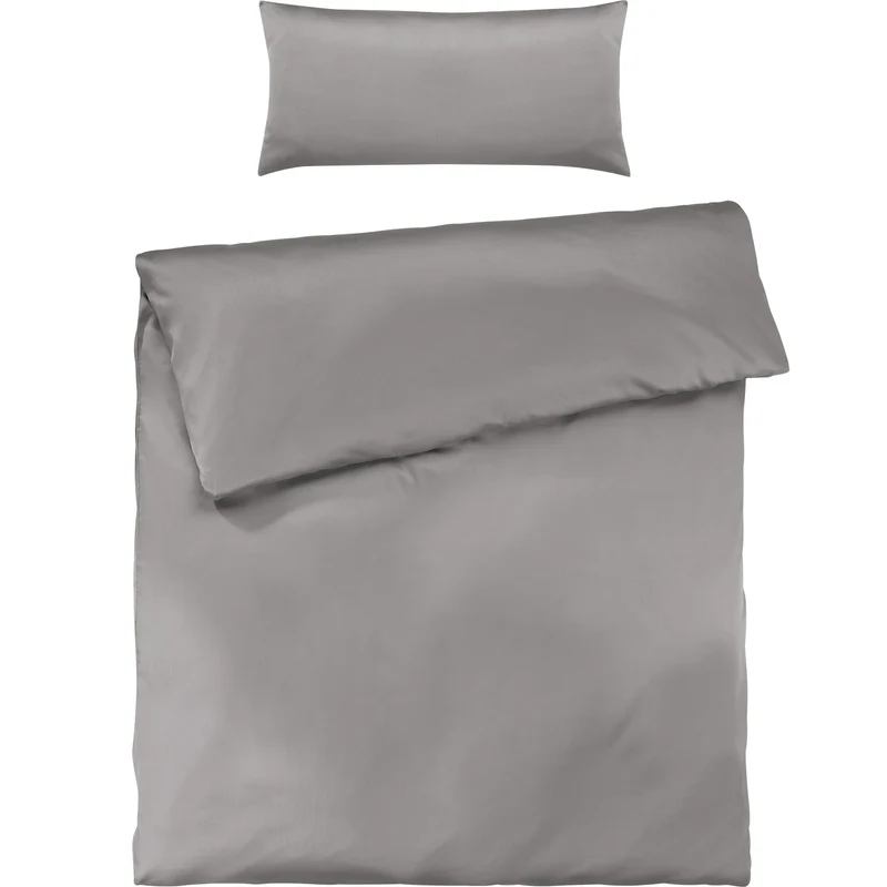 Mako Satin Bettwäsche - Pure Label - Hellgrau - 135x200 + 40x80cm