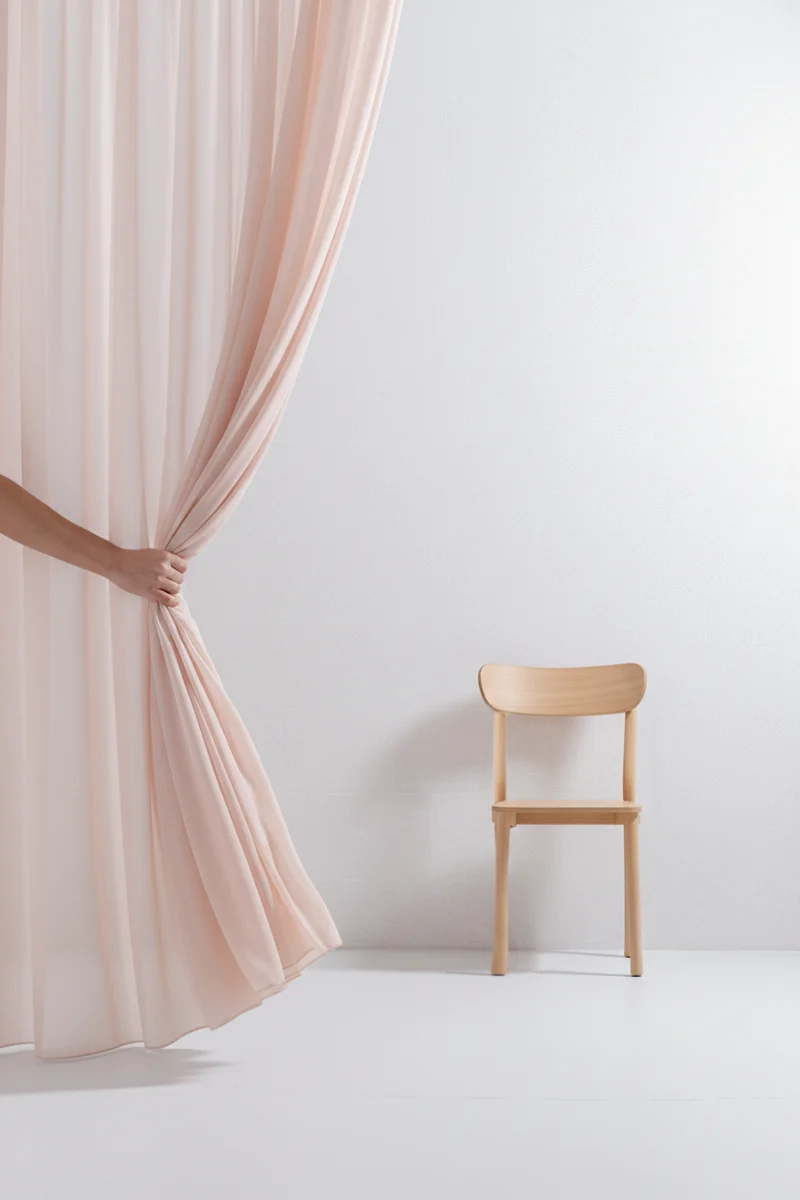 Luxury Sheer Curtains "Georgette" in Peach Colour