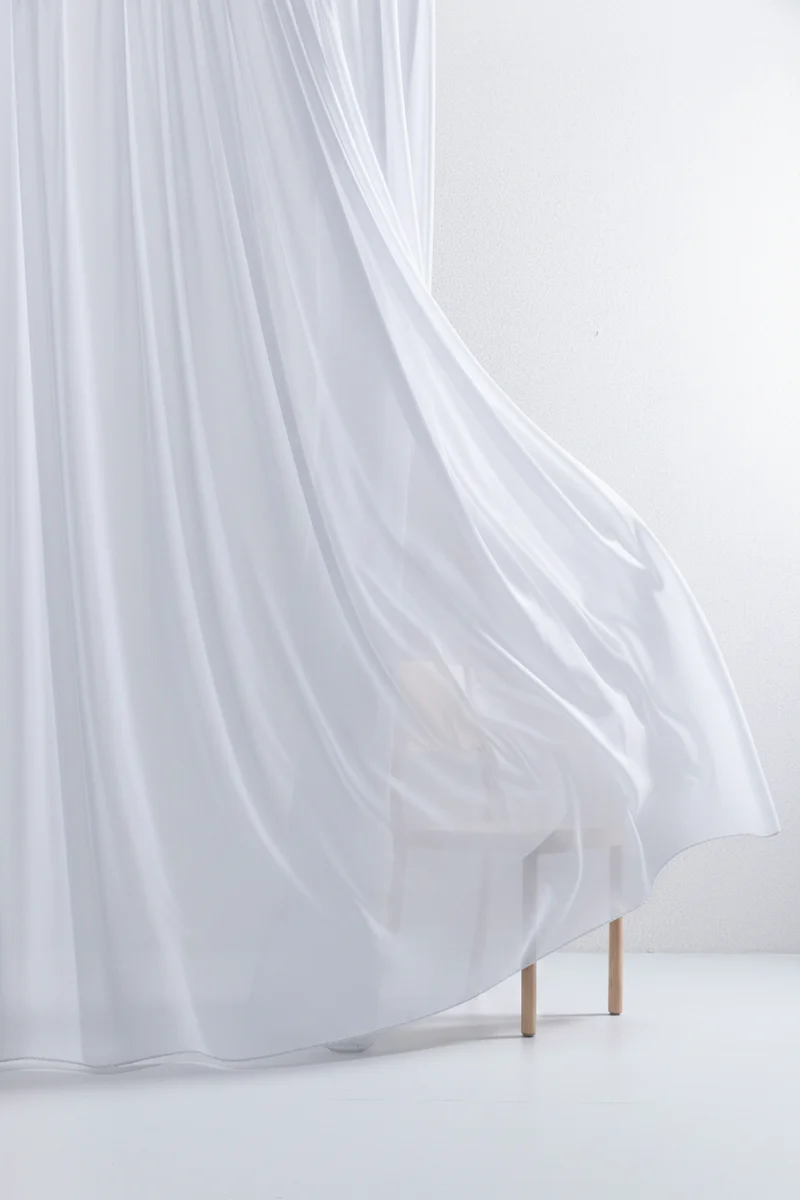 Luxury Sheer Curtains "Georgette" in Powder Blue Colour