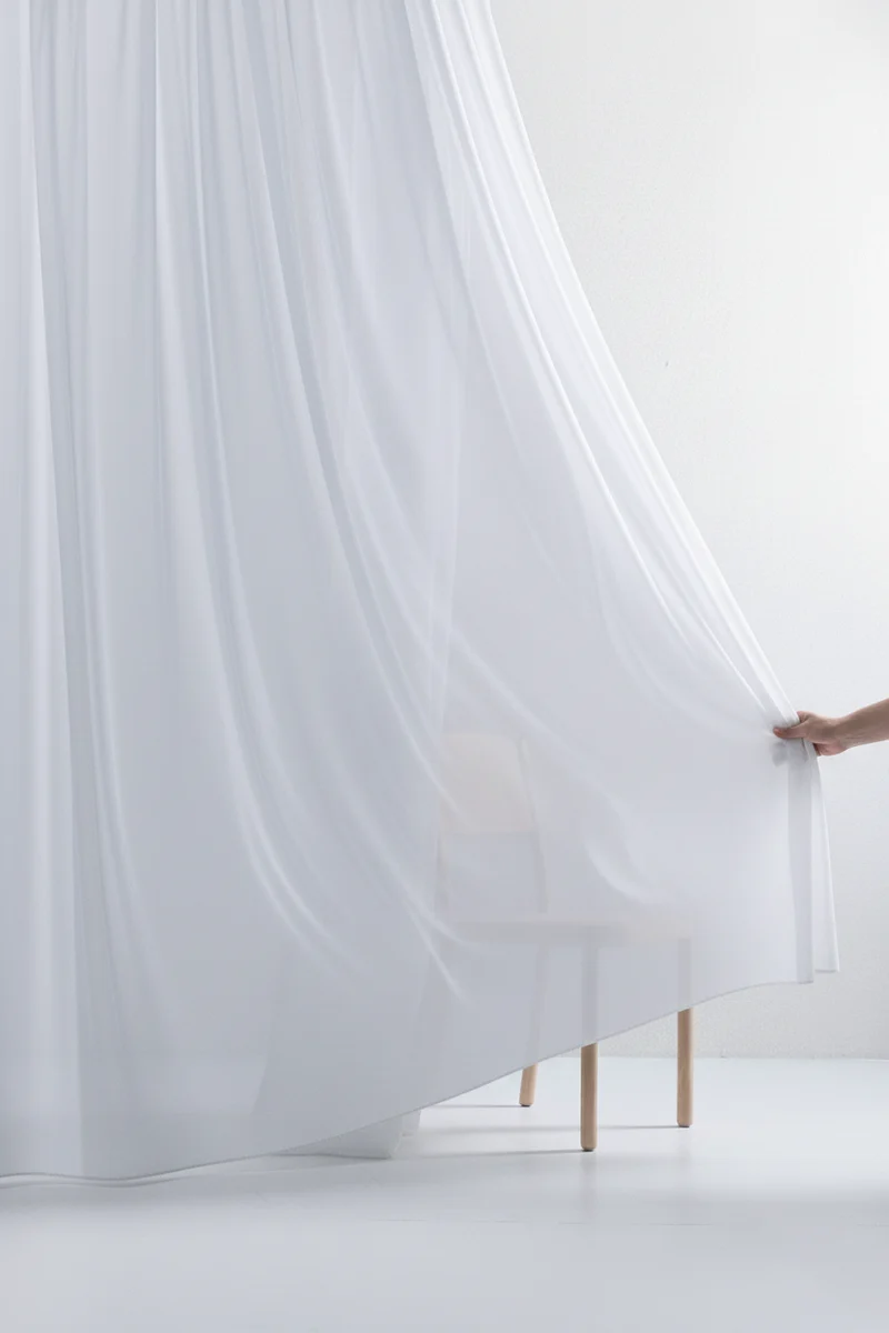 Luxury Sheer Curtains "Georgette" in Powder Blue Colour