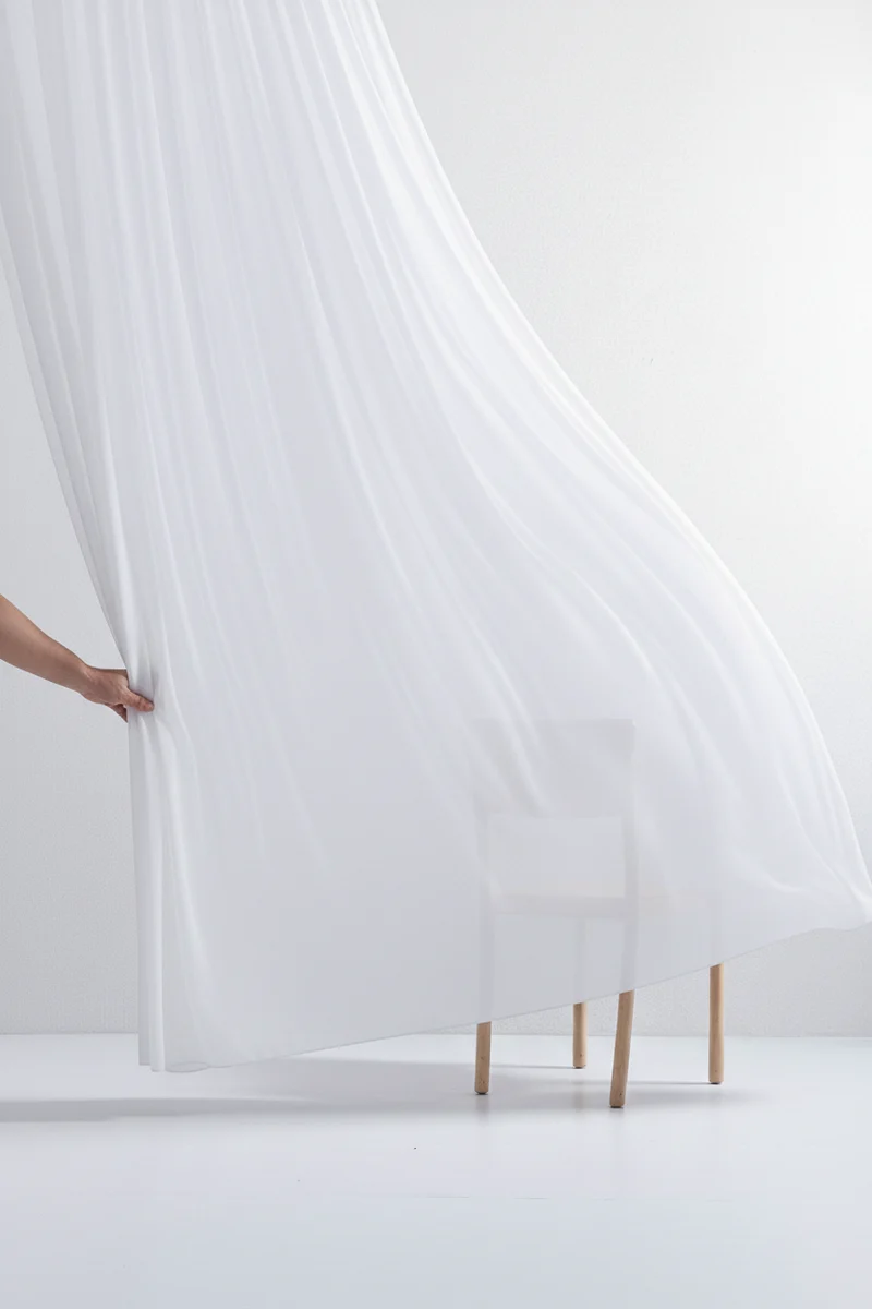 Luxury Sheer Curtains "Georgette" in White Colour