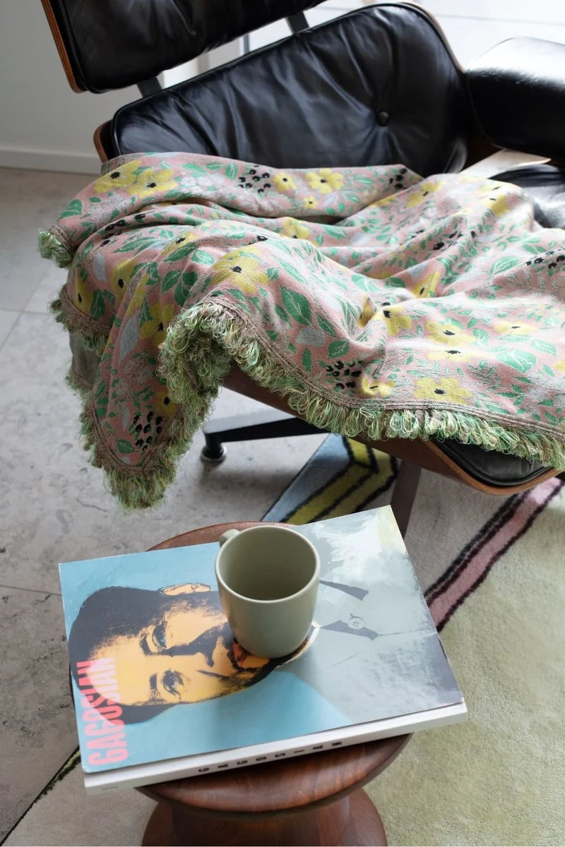 Carmelina Blanket or Bedspread - Green Bloom