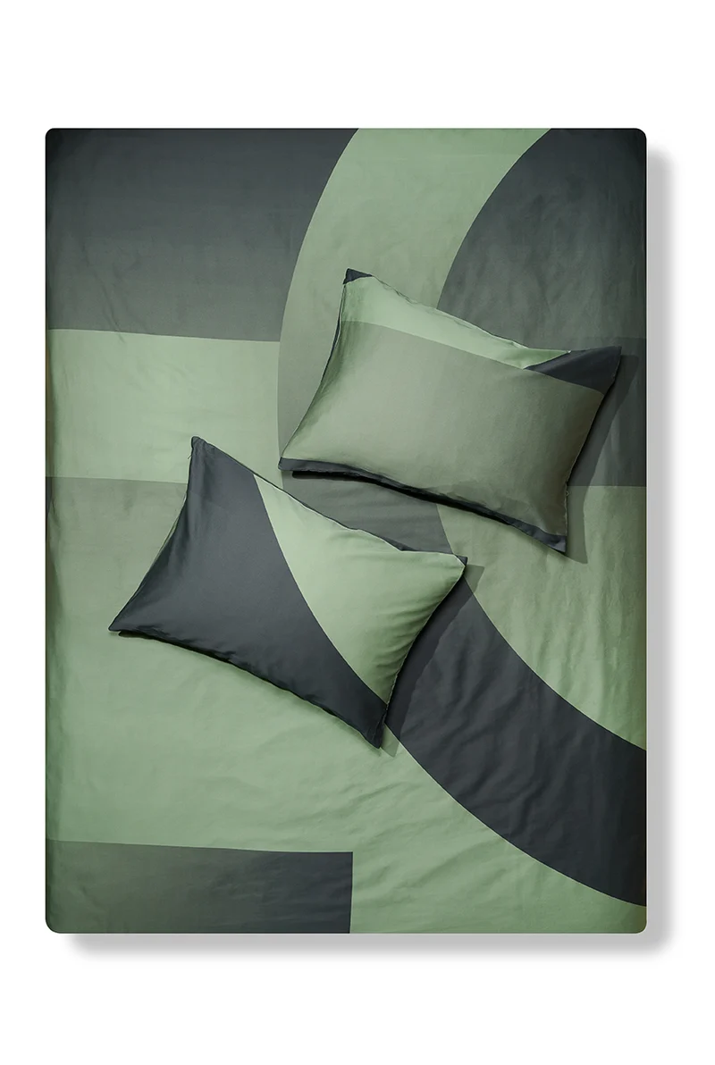 Artist Bedding "Bedtime Tangents Nightly Green" by Dario Cortese