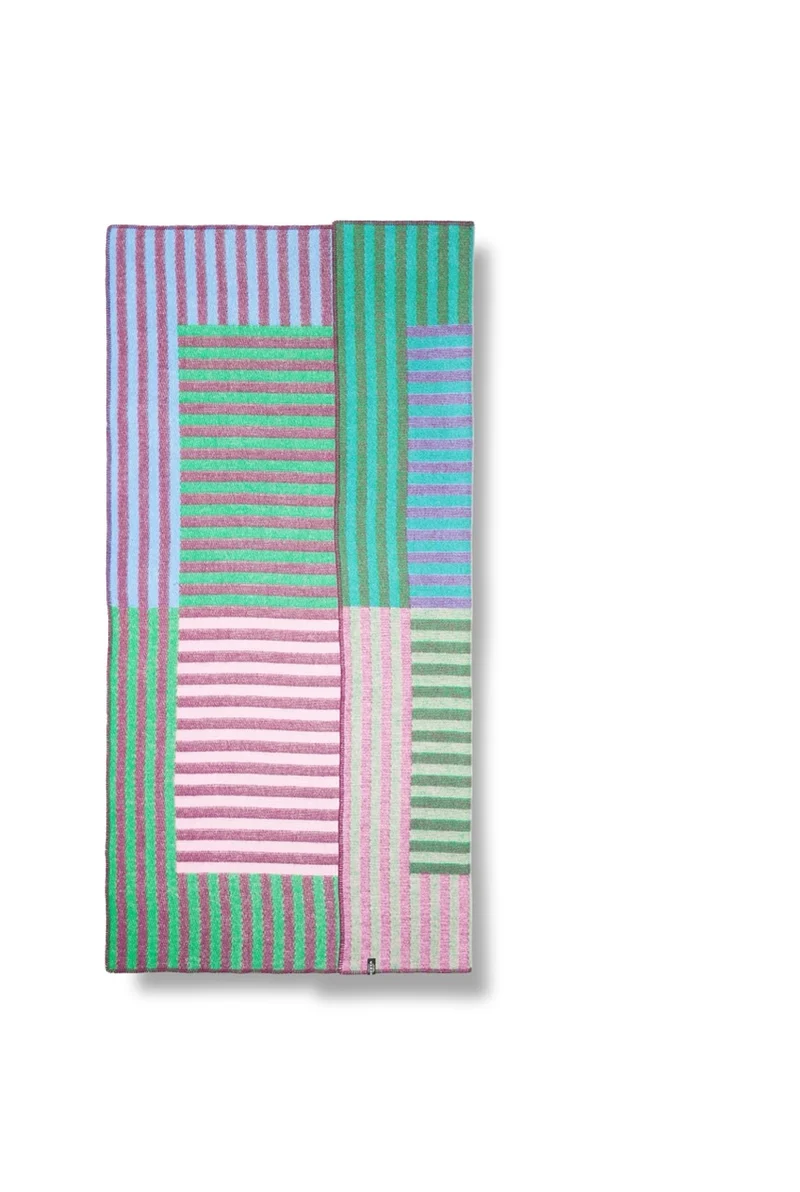 Wool Blanket "Lined Up" by Celine Cornu