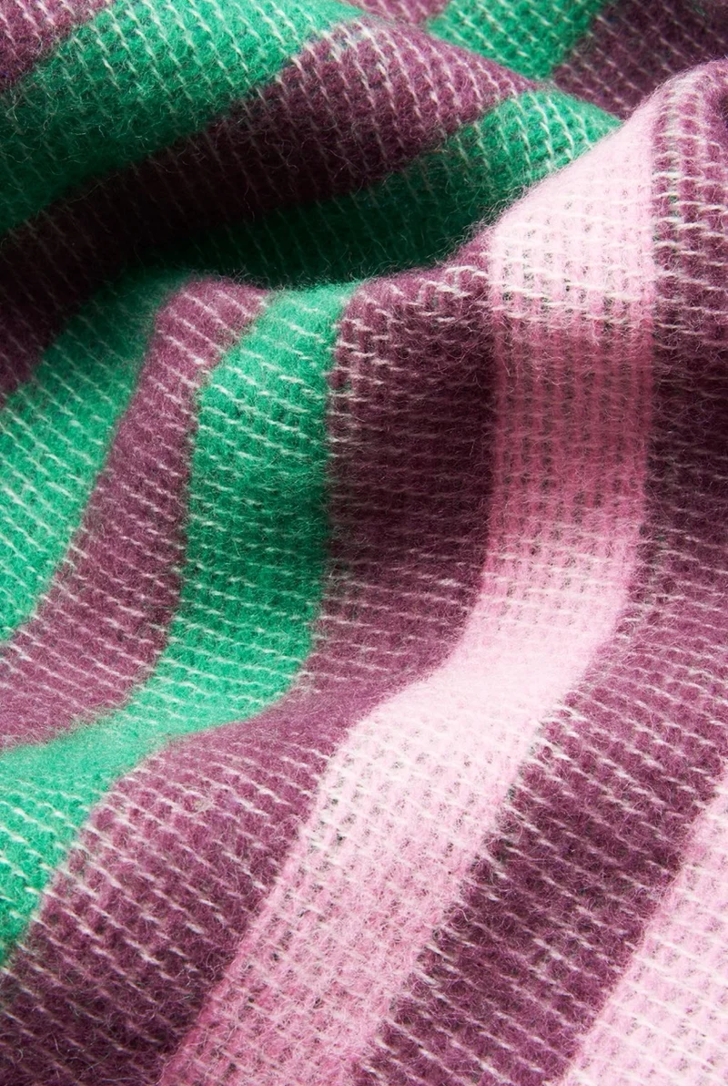 Wool Blanket "Lined Up" by Celine Cornu