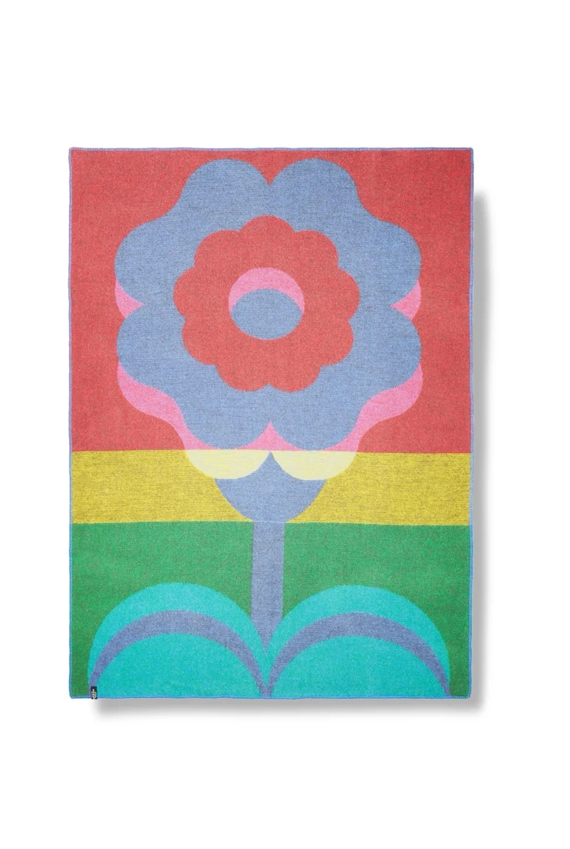 Wool Blanket "Blossom" by Celine Cornu