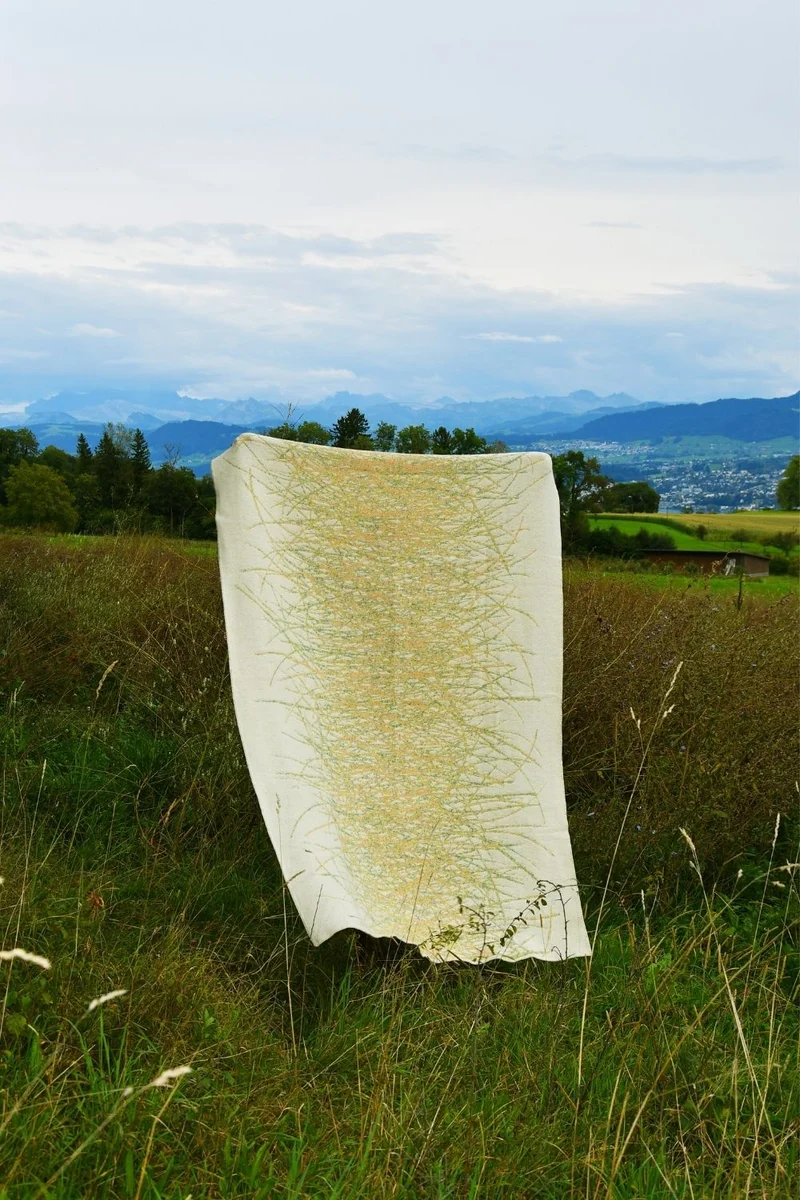Wool Blanket "Festive Tangle Natural" by Tom Koken
