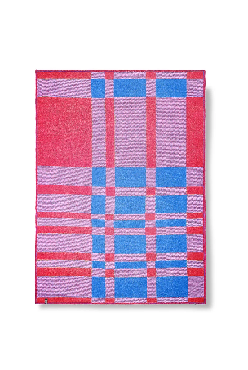 Wool Blanket "Tartan Pink" by Michele Rondelli