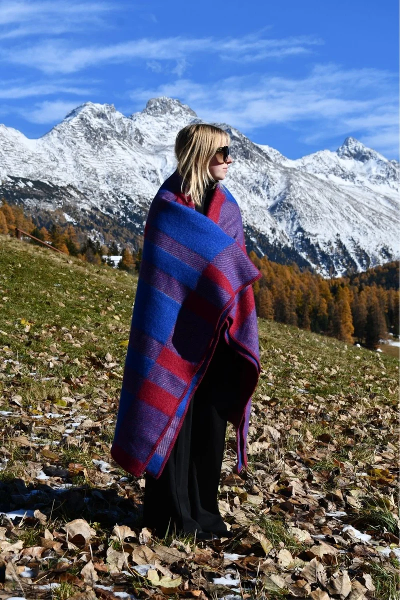 Wool Blanket "Tartan Pink" by Michele Rondelli