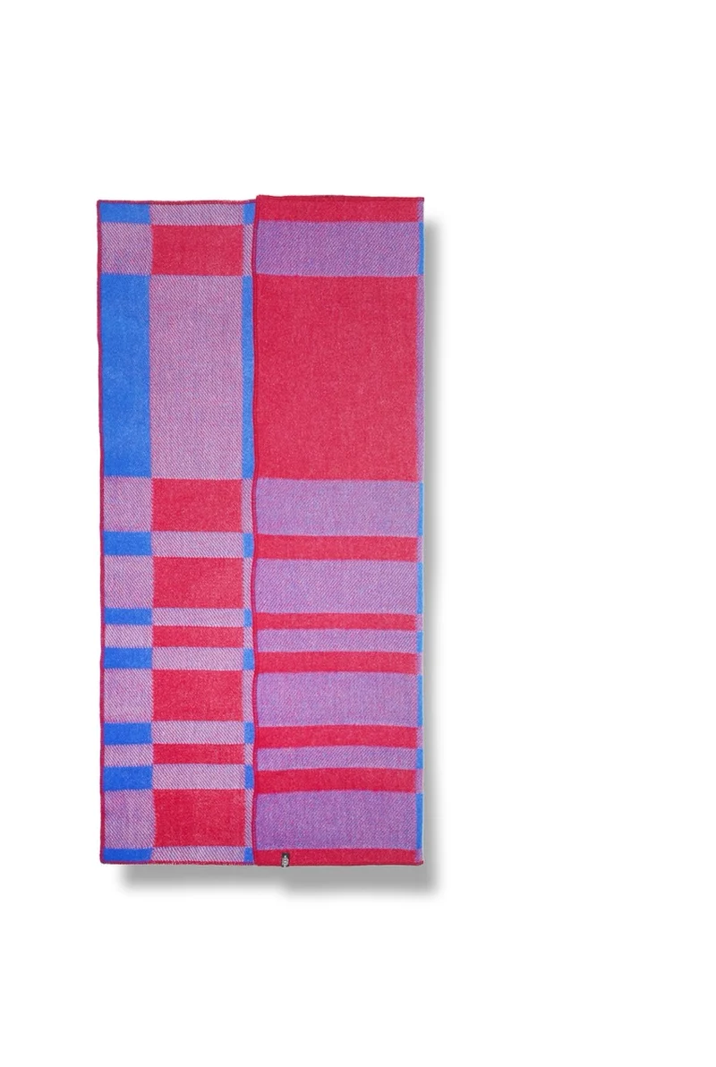 Wool Blanket "Tartan Pink" by Michele Rondelli