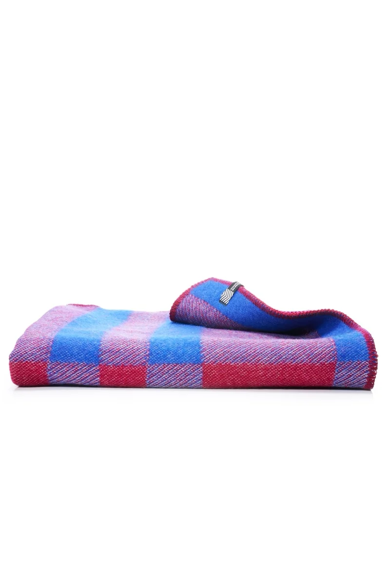 Wool Blanket "Tartan Pink" by Michele Rondelli