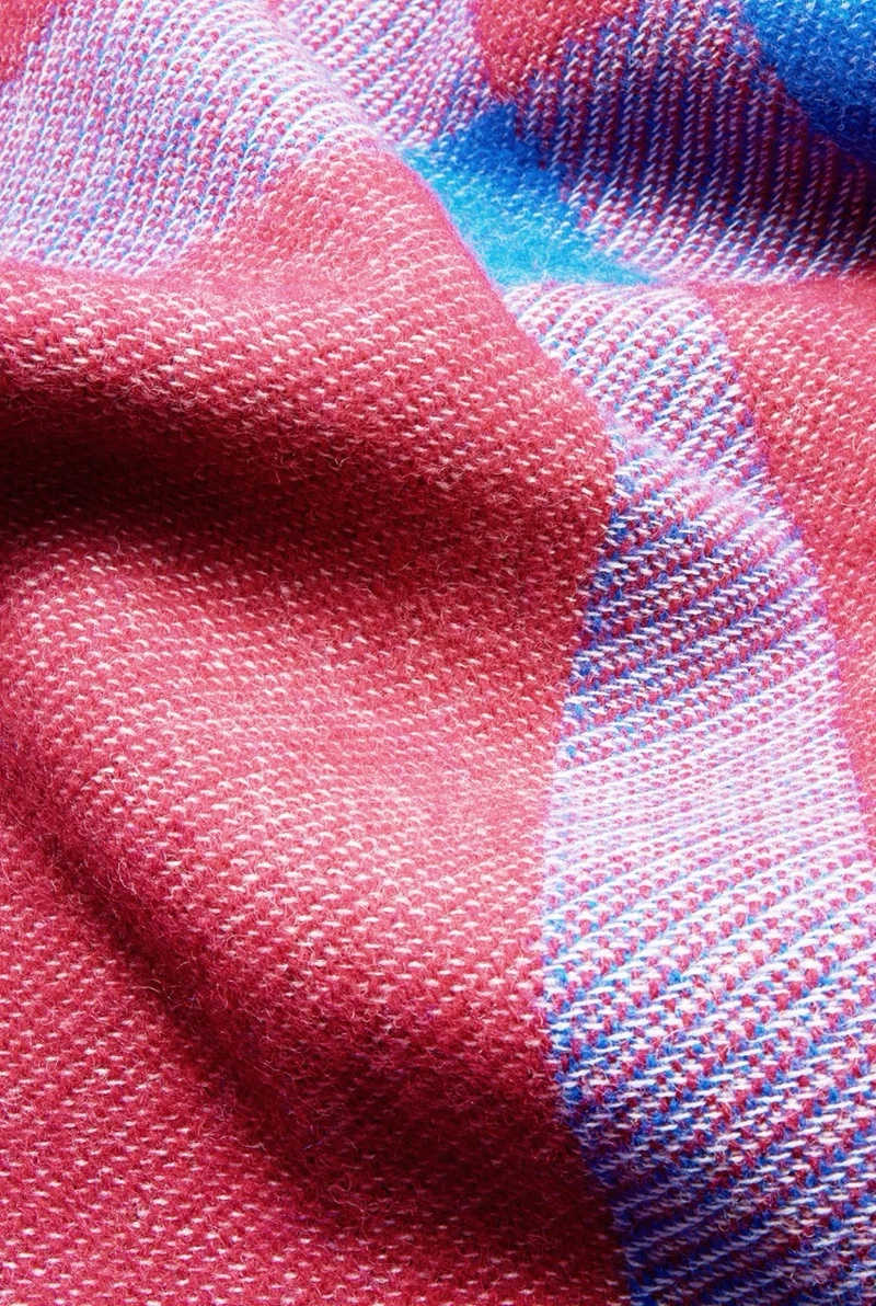 Wool Blanket "Tartan Pink" by Michele Rondelli