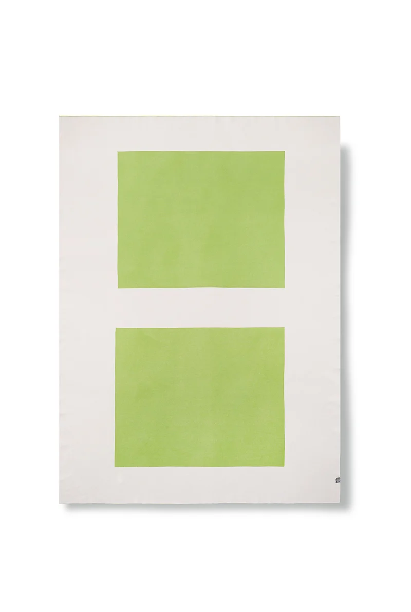 Knit Cotton Blanket "Two Fold Moss Green" by Michele Rondelli