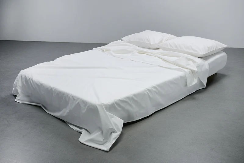 Percale Cotton Summer Cuff Sheet – White / White