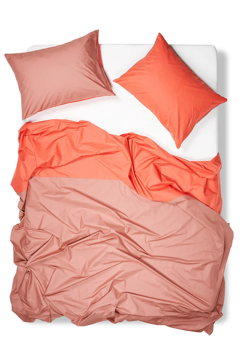 Percale Cotton Summer Cuff Sheet – Red Earth / Lobster