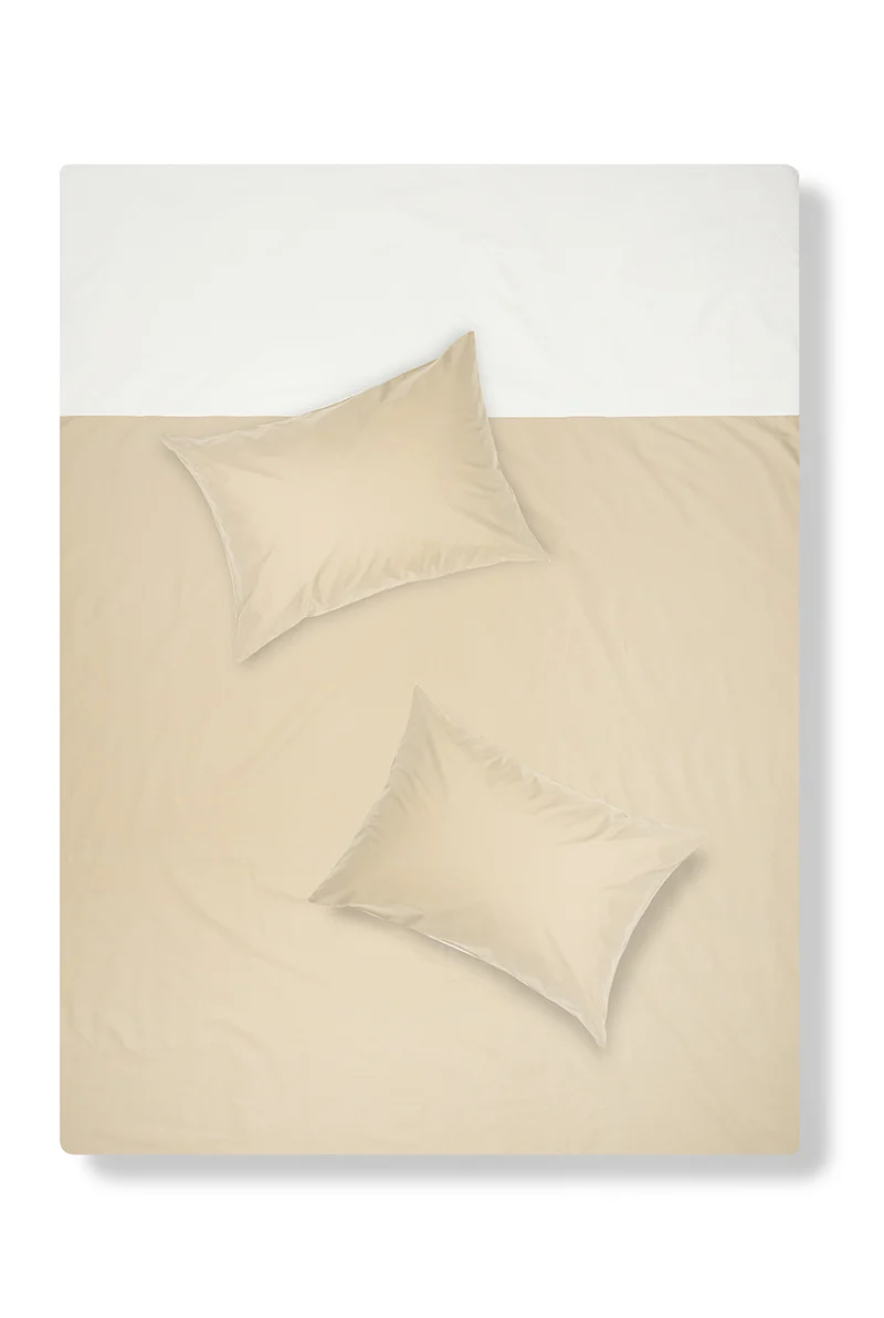 Percale Cotton Summer Cuff Sheet – Pelican Green / Light Grey