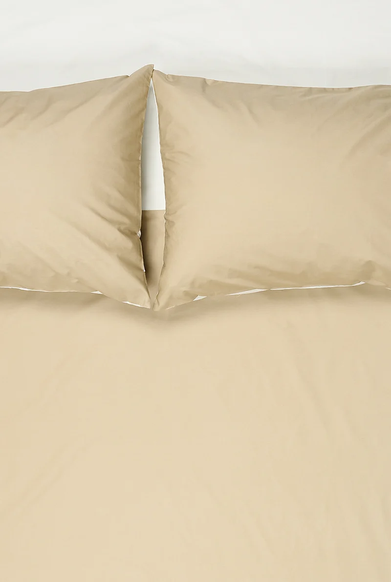 Percale Cotton Summer Cuff Sheet – Pelican Green / Light Grey
