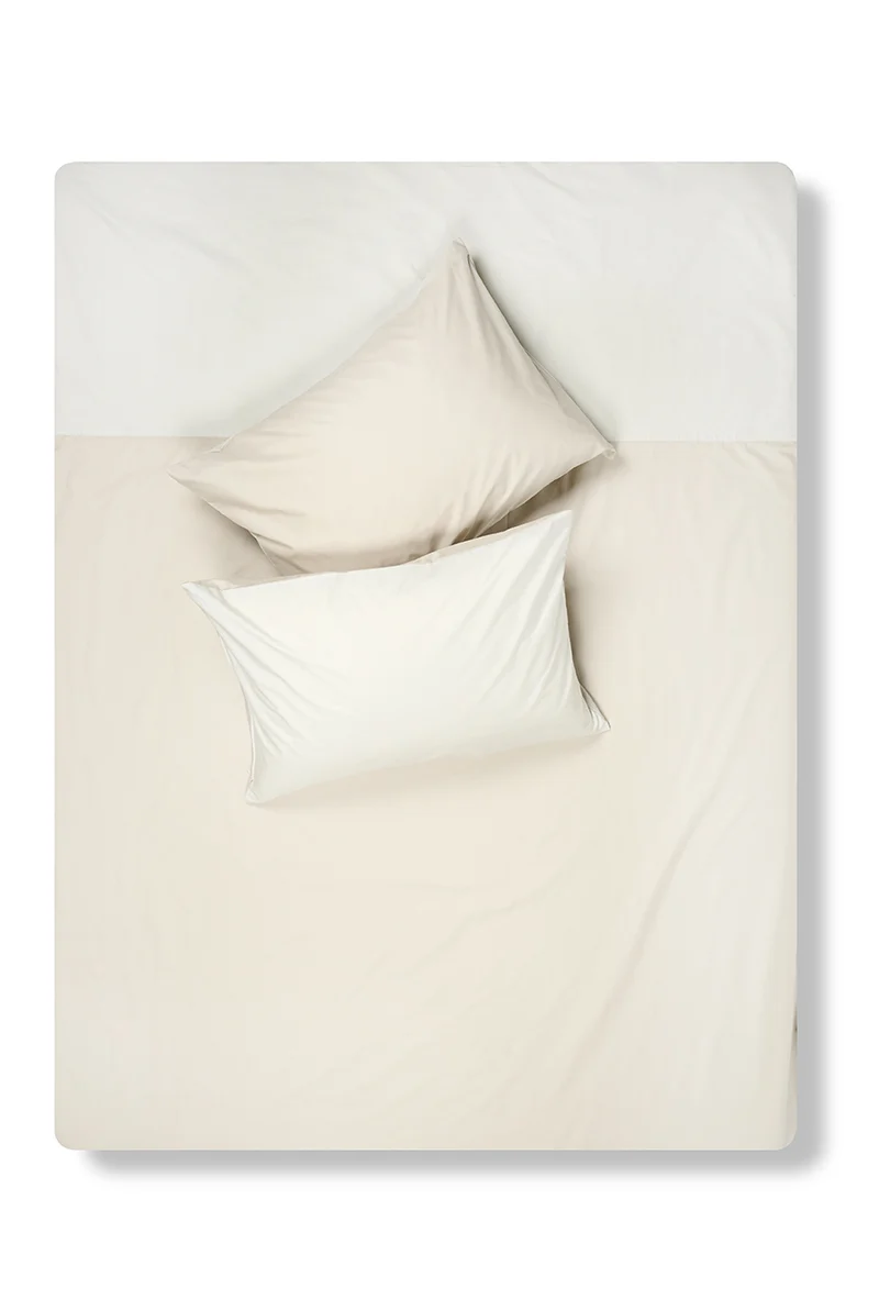 Percale Cotton Summer Cuff Sheet – Midgrey / Light Grey