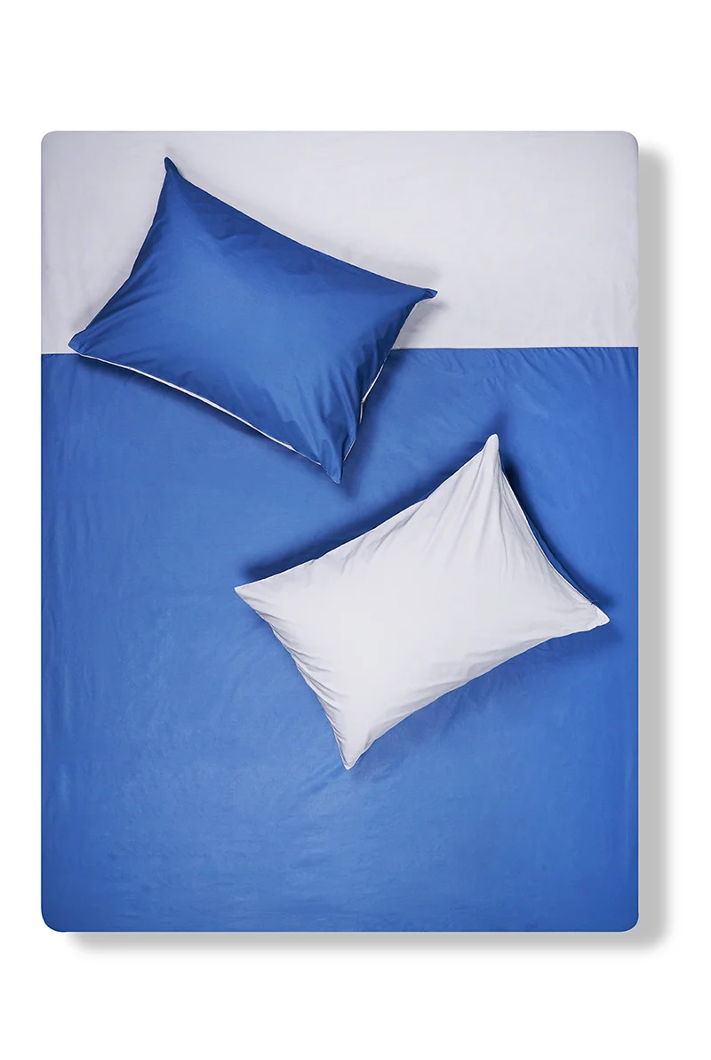 Percale Cotton Summer Cuff Sheet – Marine / Anthracite